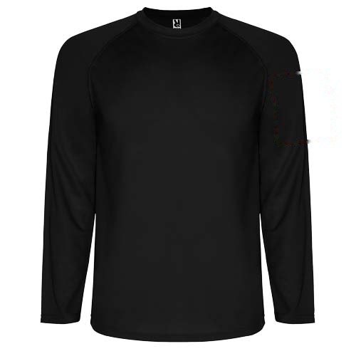 Montecarlo 150 g/m² kinder sport t-shirt lange mouw — drukvlak linker bicep