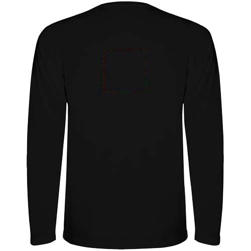 Montecarlo 150 g/m² kinder sport t-shirt lange mouw — drukvlak impact hoog op de achterzijde