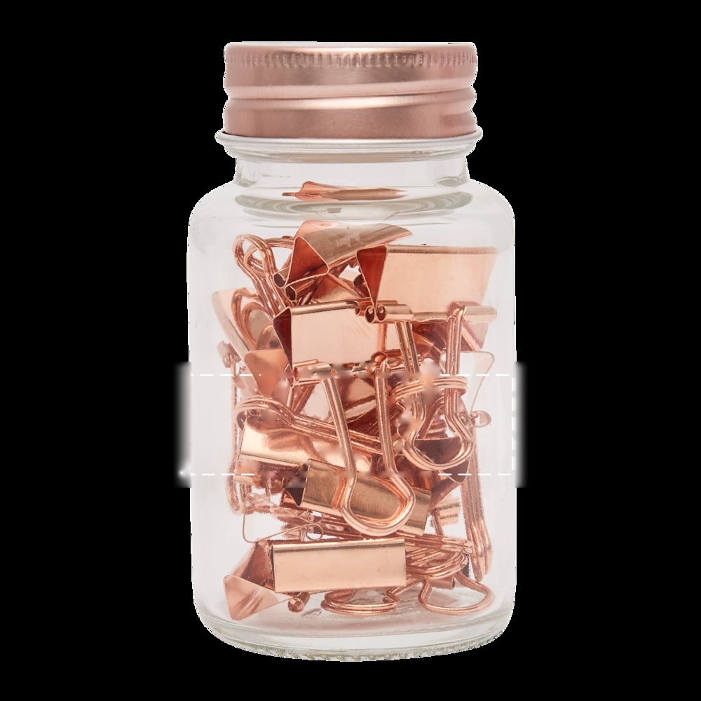 COPPER CLAMP - Documentenclips in glas — drukvlak gecentreerd op het glas