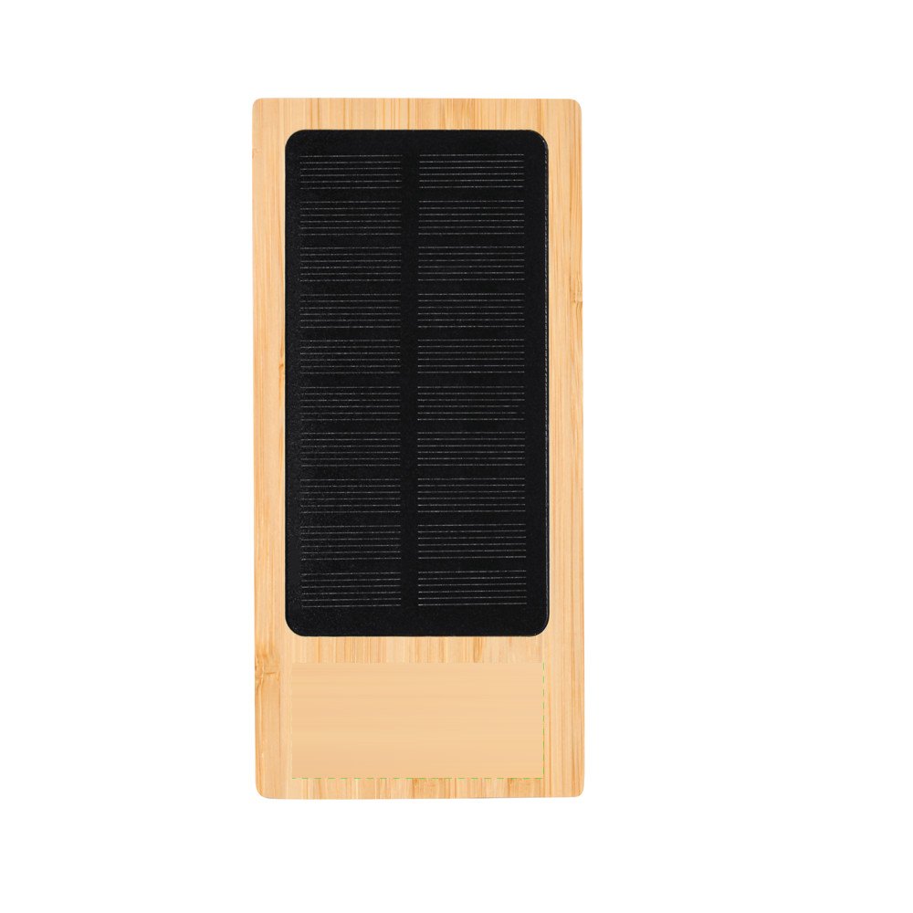 Power Bank Molden — drukvlak onder het zonnepaneel