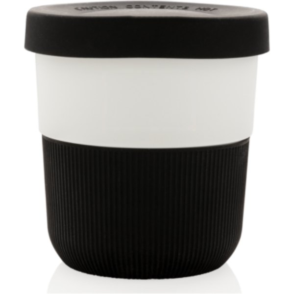 PLA cup coffee to go 280ml — drukvlak artikel achterzijde boven