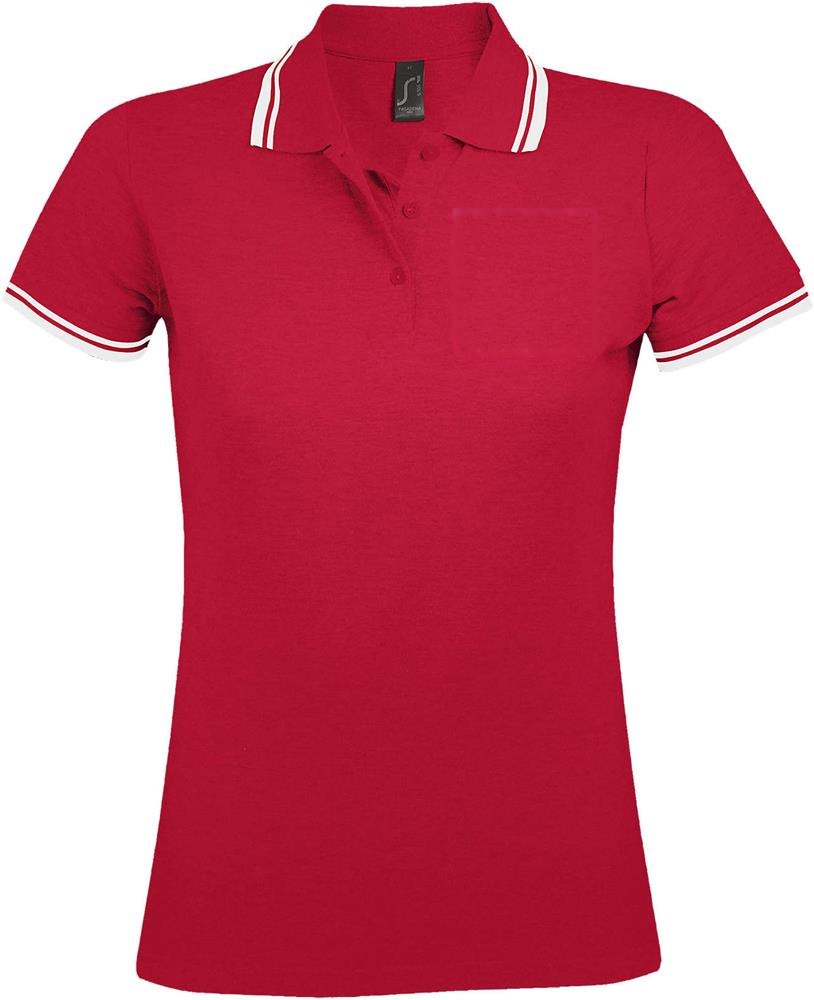 PASADENA WOMEN - PASADENA dames polo 200g — drukvlak borst