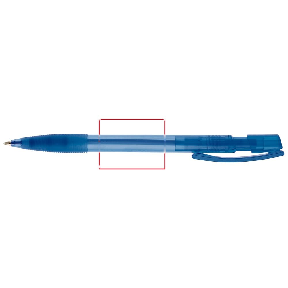 Balpen Nash grip transparant — drukvlak 270 graden van de clip