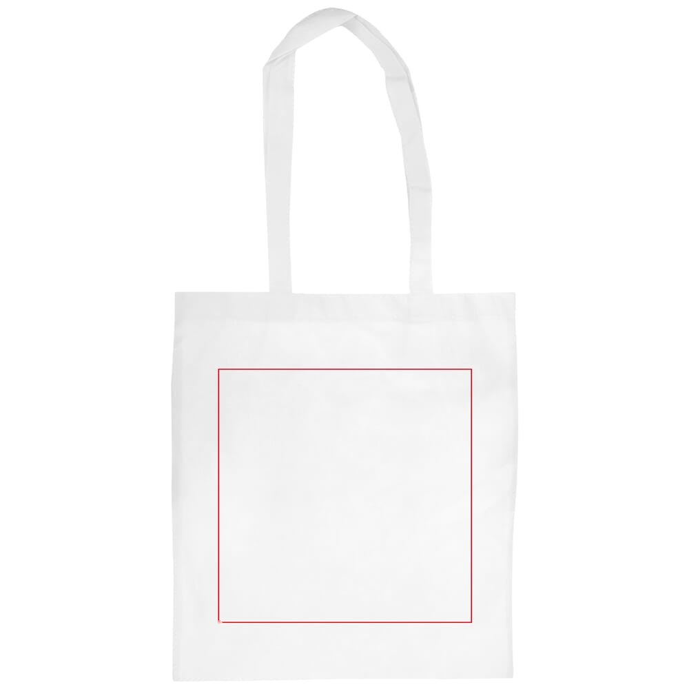 Schoudertas non-woven wit 75g/m² — drukvlak midden op de tas