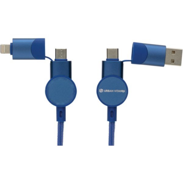 Oakland 1.2meter RCS rplastic 6-in-1 fast charging 45W kabel — drukvlak artikel voorzijde