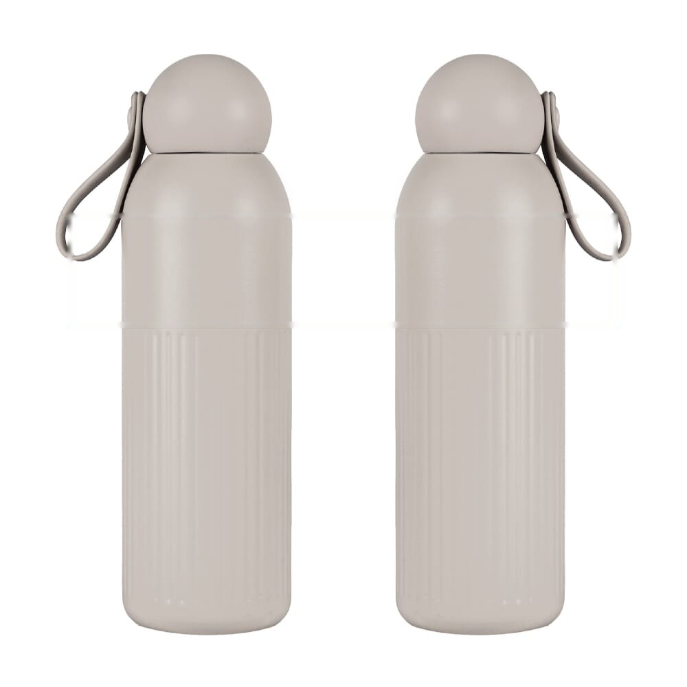 Sagaform Tekla stalen fles (gerecycled) 500 ml — drukvlak rondom bovenzijde