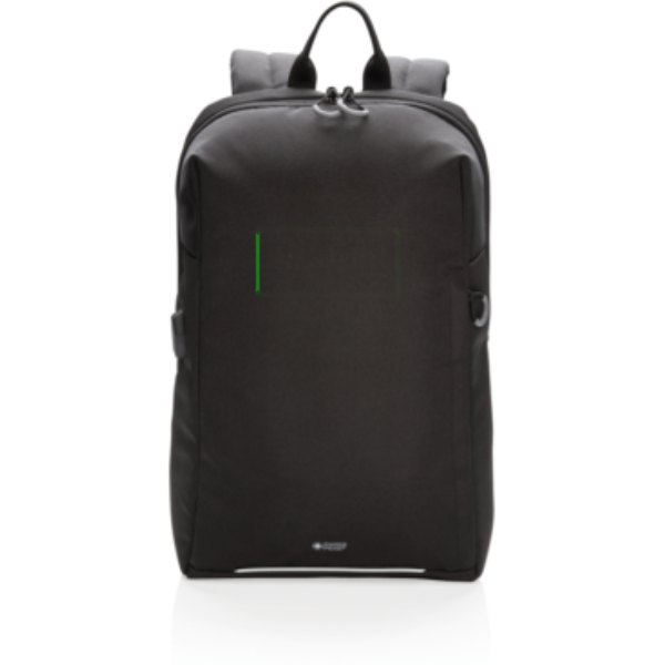 Swiss Peak AWARE™ RFID and USB A laptop rugzak — drukvlak artikel voorzijde boven