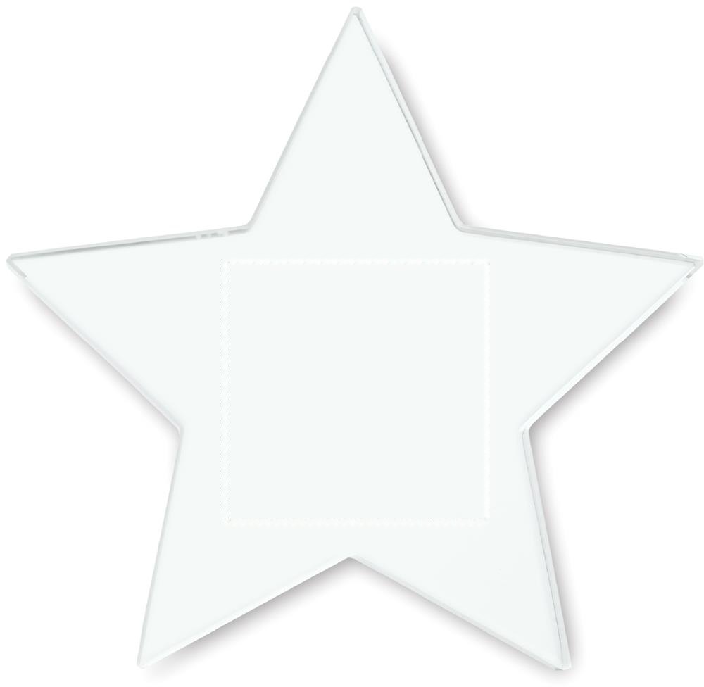 STARWARD - Glazen ster award — drukvlak in het midden