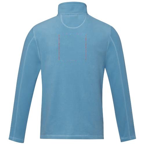 Amber GRS gerecycled heren fleece jas met volledige rits — drukvlak impact hoog op de achterzijde