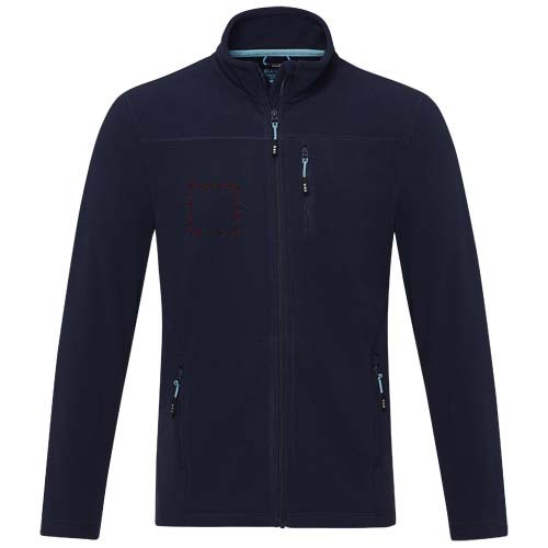 Amber GRS gerecycled heren fleece jas met volledige rits — drukvlak rechter borst