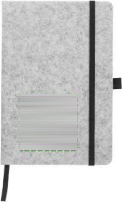Notitieboek Harper | Gerecycled vilt | A5 | Gelijnd — drukvlak voorzijde