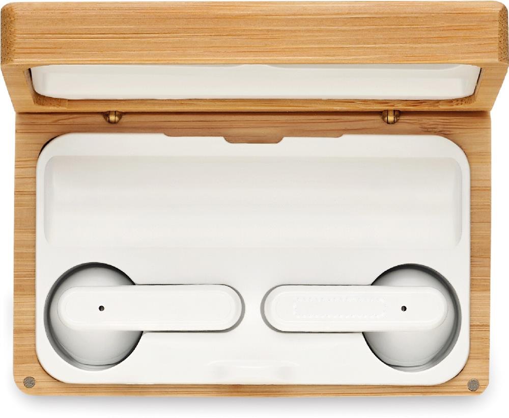 OREBAM - TWS oordopjes in bamboe doosje — drukvlak earbud rechts