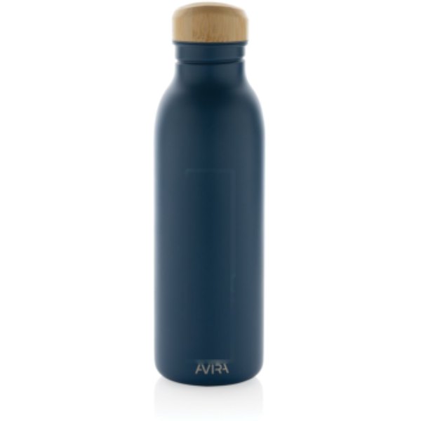 Avira Alcor RCS gerecycled RVS enkelwandige waterfles 600ML — drukvlak artikel voorzijde midden