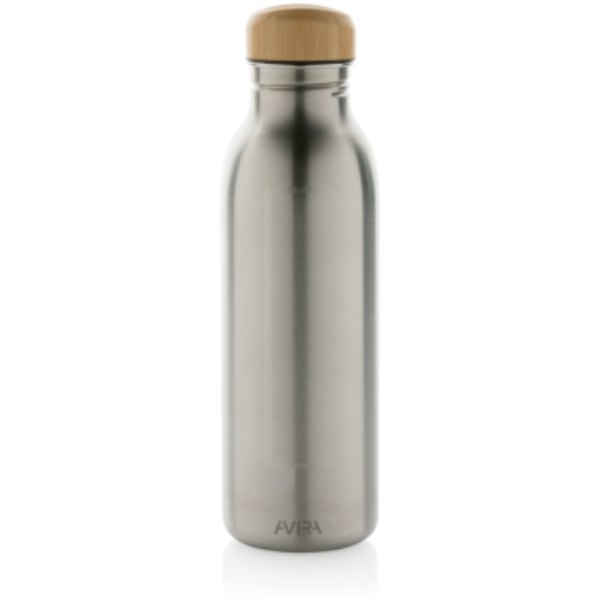 Avira Alcor RCS gerecycled RVS enkelwandige waterfles 600ML — drukvlak artikel voorzijde boven