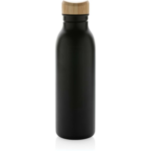 Avira Alcor RCS gerecycled RVS enkelwandige waterfles 600ML — drukvlak artikel achterzijde boven