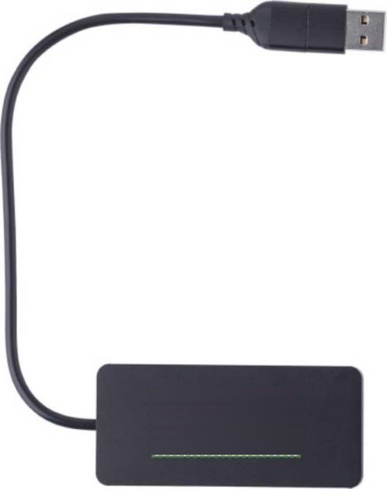 Gerecyclede aluminium USB hub Layton — drukvlak voorzijde