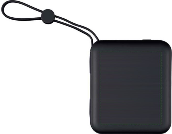 Gerecycled ABS powerbank Jona — drukvlak voorzijde