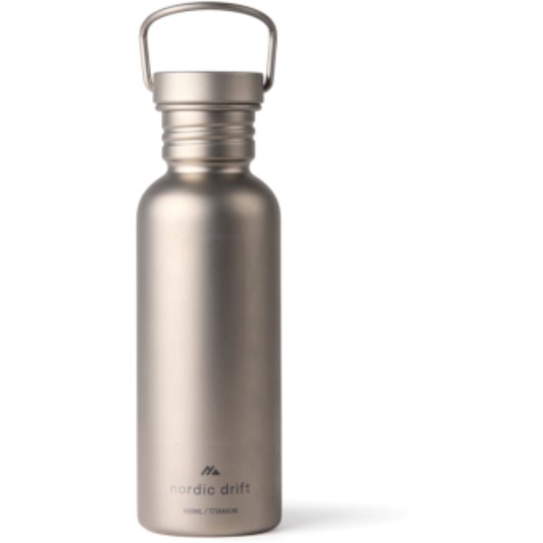 Nordic Drift Trail Ultra Light Titanium 600ml Water fles — drukvlak artikel voorzijde
