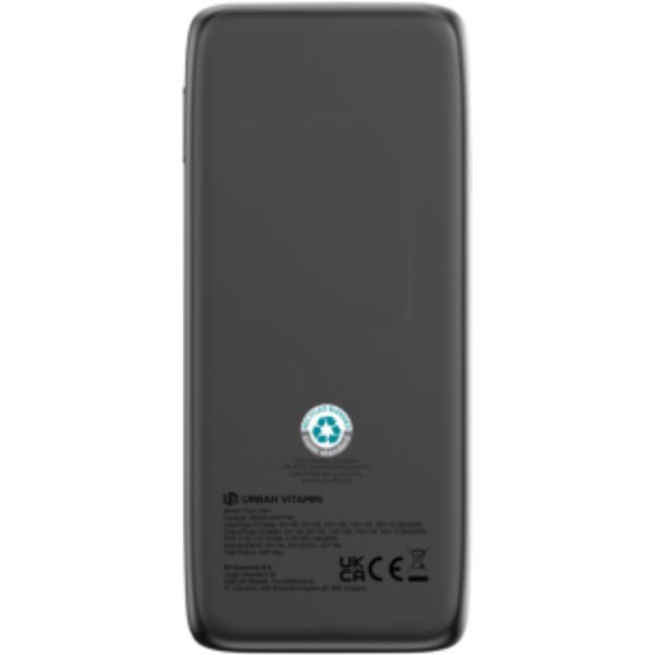 Urban Vitamin San Mateo 45W 20.000 mAh powerbank — drukvlak artikel achterzijde