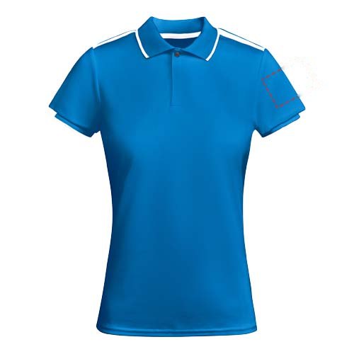 Tamil 150 g/m² sportpolo met korte mouwen voor dames — drukvlak linker bicep