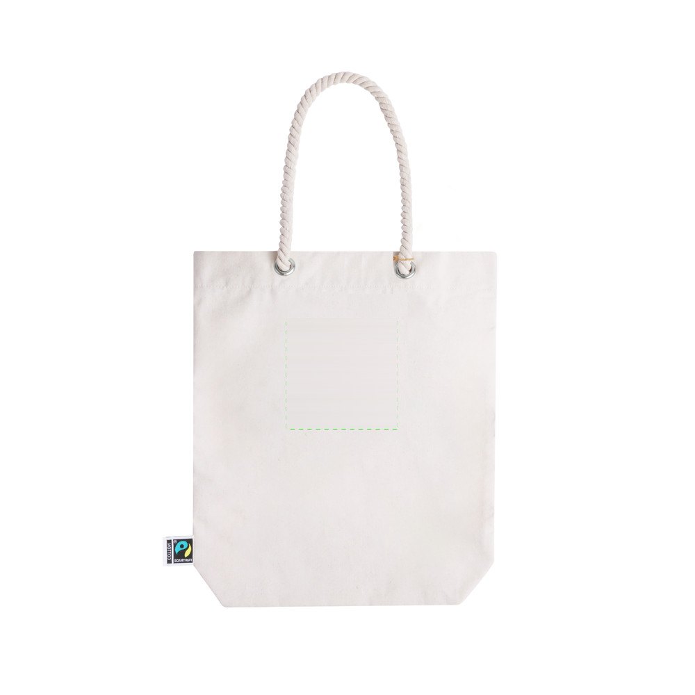 Tas Hexa Fairtrade — drukvlak achterzijde, klein