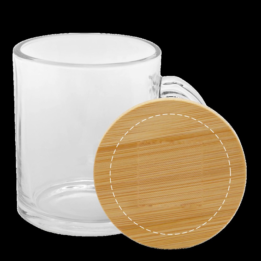 MINTEA - Drinkbeker — drukvlak gecentreerd op de wooden dop