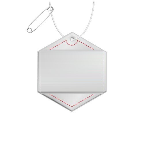 RFX™ H-12 zeshoekige reflecterende pvc hanger — drukvlak voorkant (op reflecterende laag)