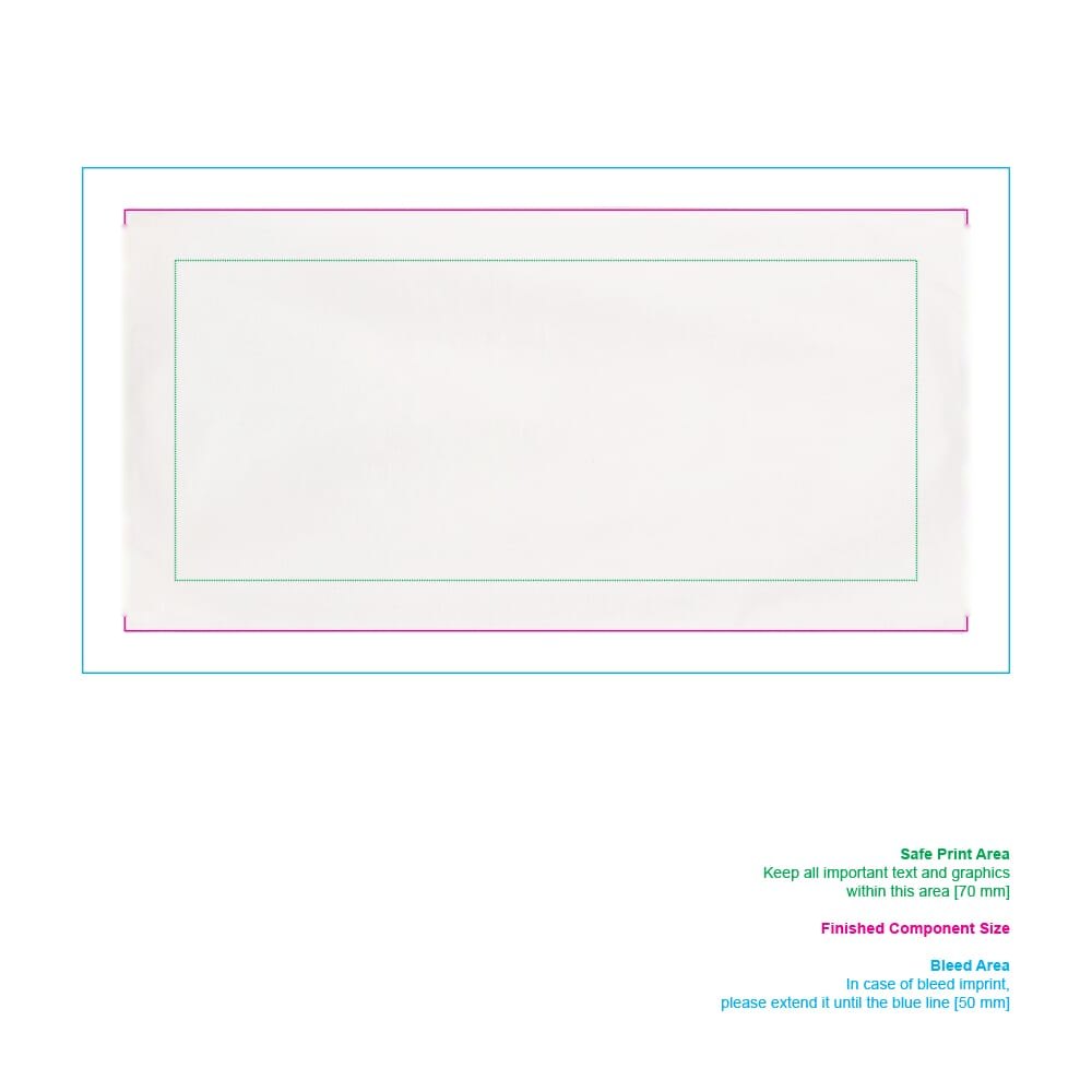 Sneldrogende handdoek R-PET 50 x 100 cm sublimatie — drukvlak gehele voorzijde