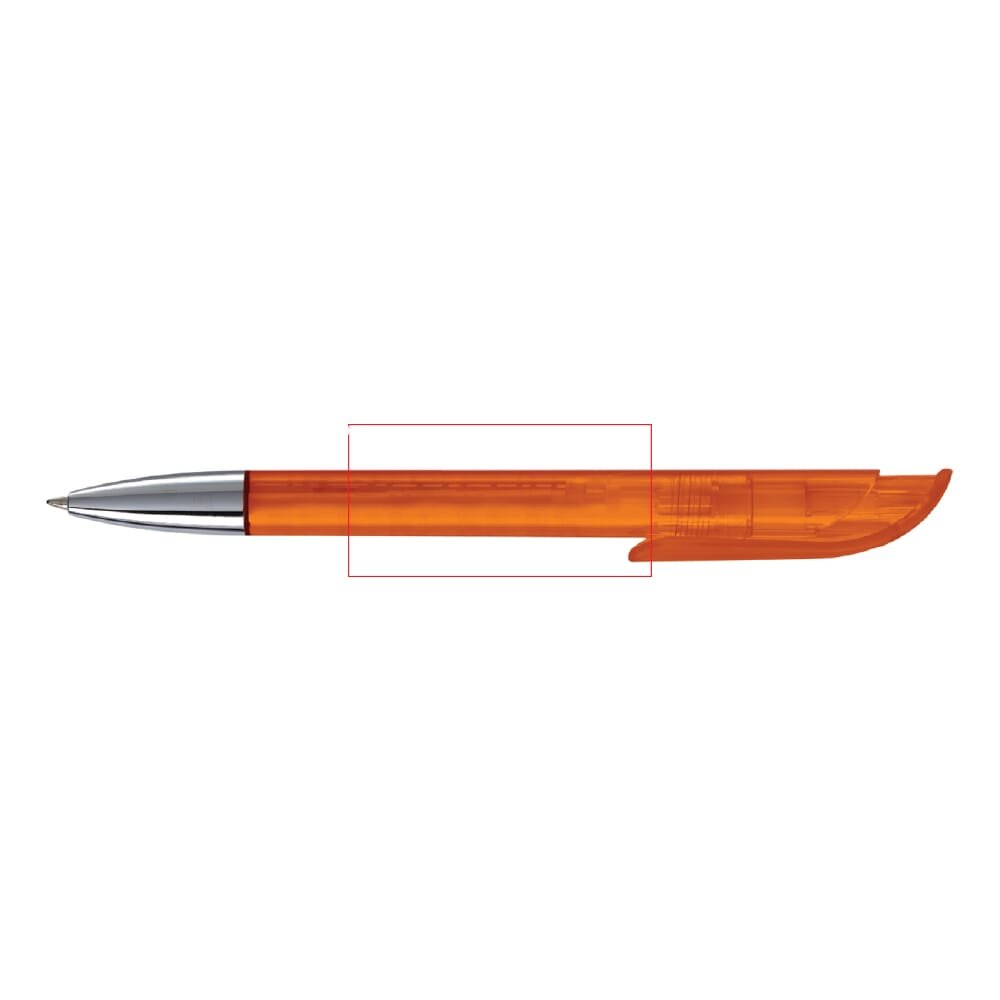 Balpen Atlas transparant metalen tip — drukvlak 270 graden van de clip