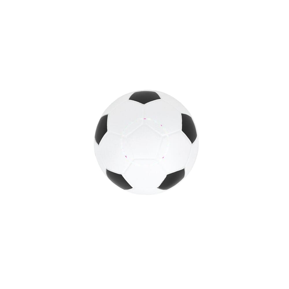 Anti-stressbal voetbal Ø 6cm — drukvlak op een wit paneel