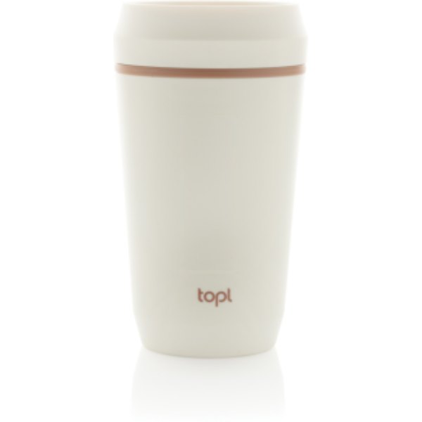 Topl Recycled Plastic To Go beker gepatenteerd 360 Lid 354ml — drukvlak artikel voorzijde