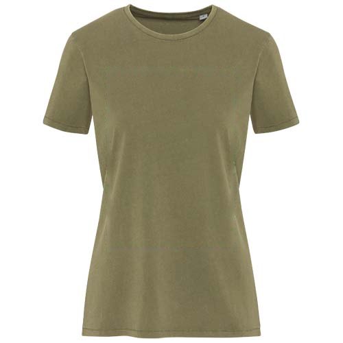 Nanaimo 160 g/m2 gewassen dames T-shirt met korte mouwen — drukvlak impact volledige voorzijde