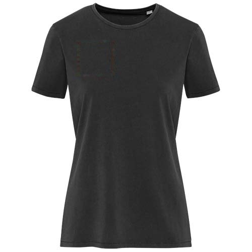Nanaimo 160 g/m2 gewassen dames T-shirt met korte mouwen — drukvlak rechter borst