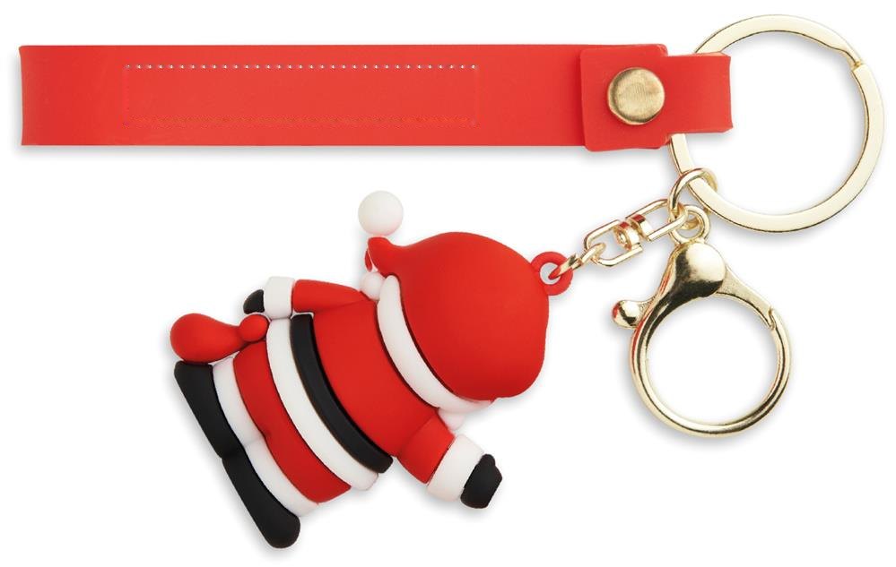 SANTACHARM - Kerstman sleutelhanger — drukvlak achterzijde van de band