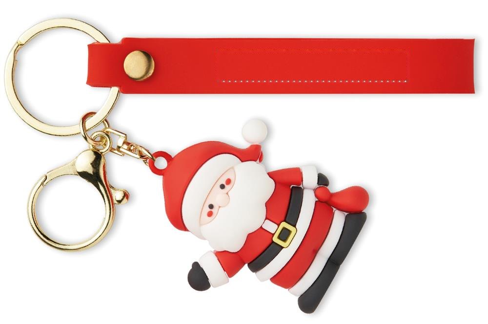 SANTACHARM - Kerstman sleutelhanger — drukvlak op de rode band