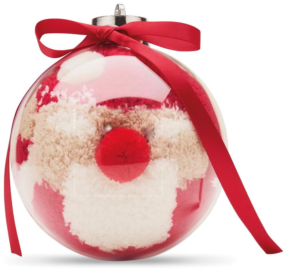 SNUG L - Kerstman sokken balornament — drukvlak midden op de voorkant