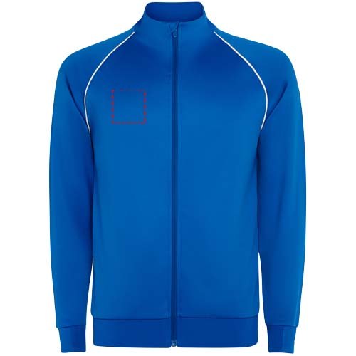 Valier herensweatshirt met doorlopende rits — drukvlak rechter borst