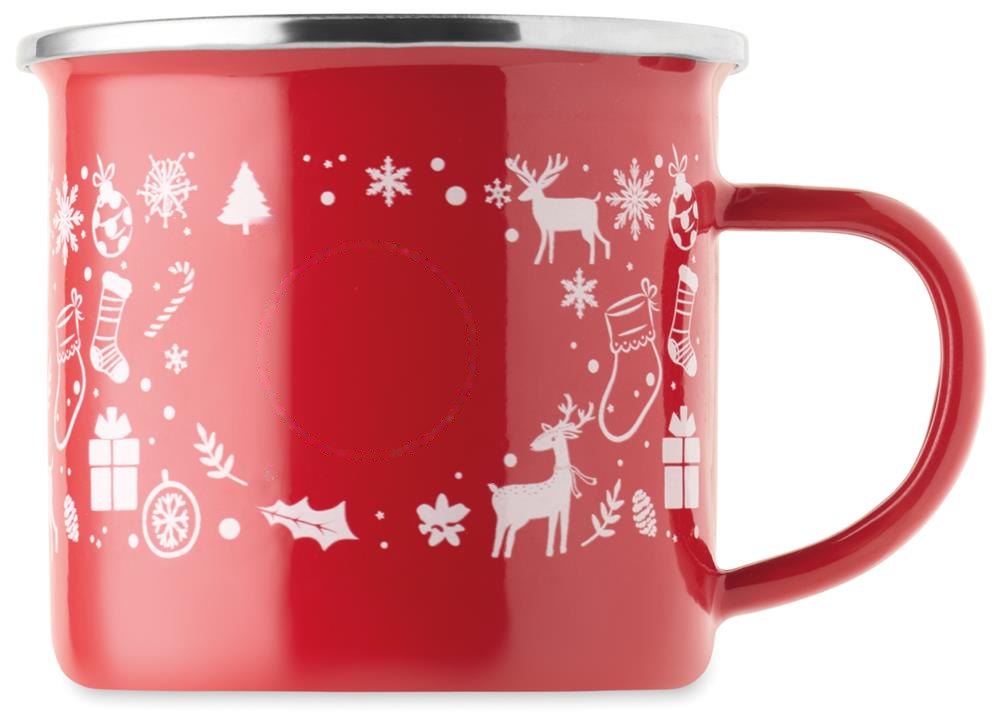 SEASOMEL - Kerst emaille mok 300ml — drukvlak rechtshandig