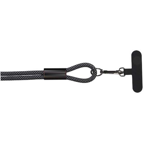 SMART 65W RPET-oplaadkabel met lanyard — drukvlak paneel