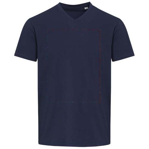 Balfour 200 g/m² unisex OCS organisch T-shirt met korte mouwen en V-hals — drukvlak impact volledige voorzijde
