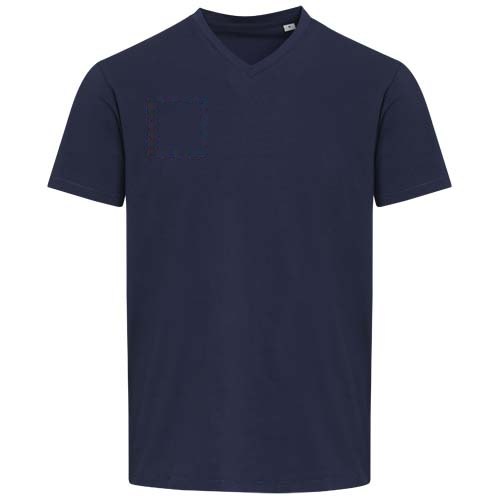Balfour 200 g/m² unisex OCS organisch T-shirt met korte mouwen en V-hals — drukvlak rechter borst