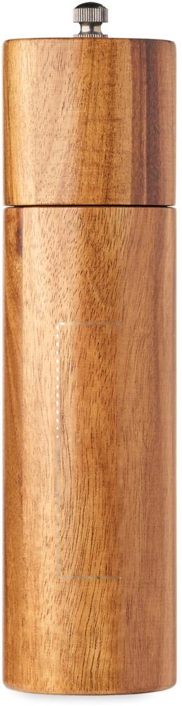 TUCCO SET - Acacia peper- en zoutmolens — drukvlak voorzijde pepper