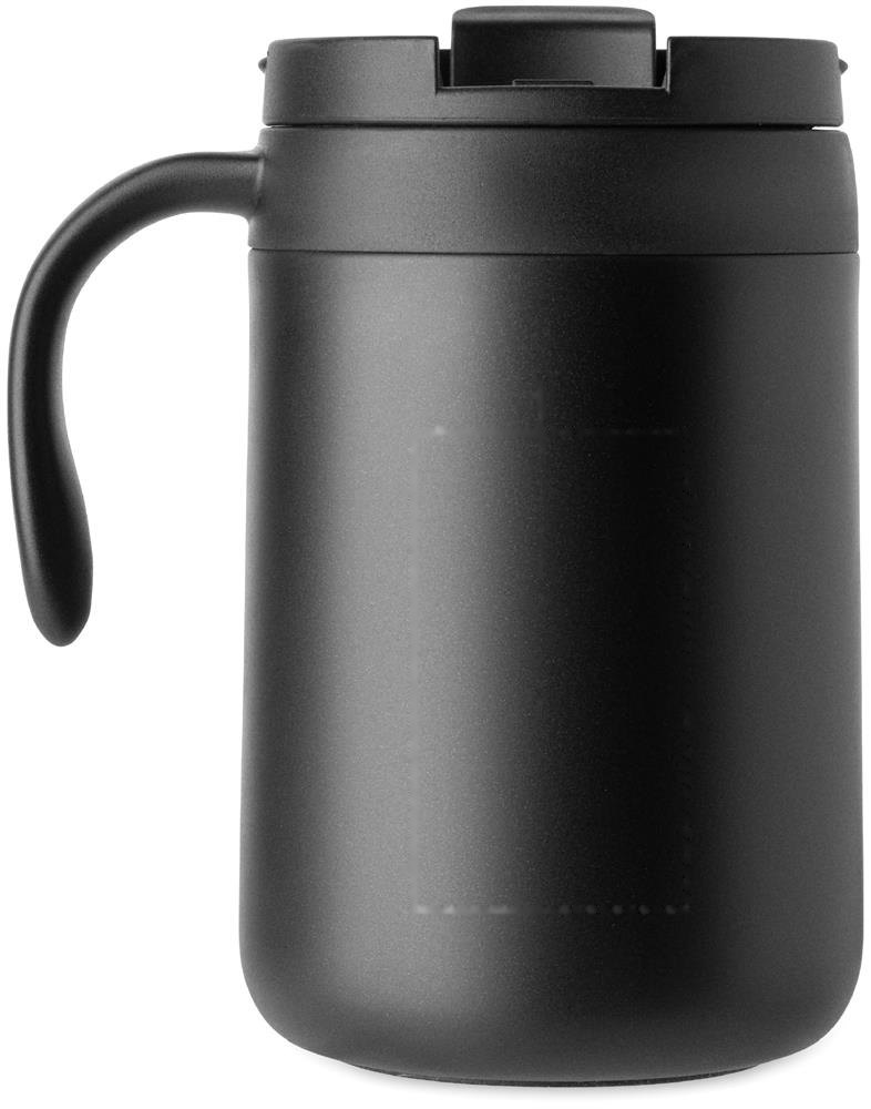 CAFETITO - Dubbelwandige mok koffiefilter — drukvlak linkshandig