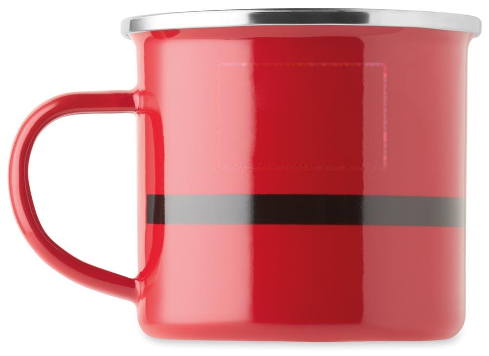 SANTAMEL - Kerstman emaille mok 300ml — drukvlak linkshandig boven