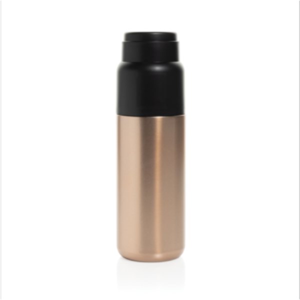 Thermocup RCS recycled geisoleerde fles met beker 500ml — drukvlak artikel voorzijde boven