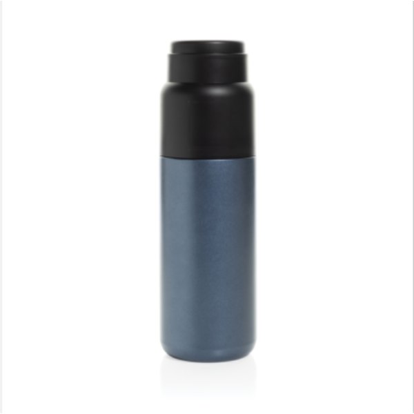 Thermocup RCS recycled geisoleerde fles met beker 500ml — drukvlak artikel achterzijde boven