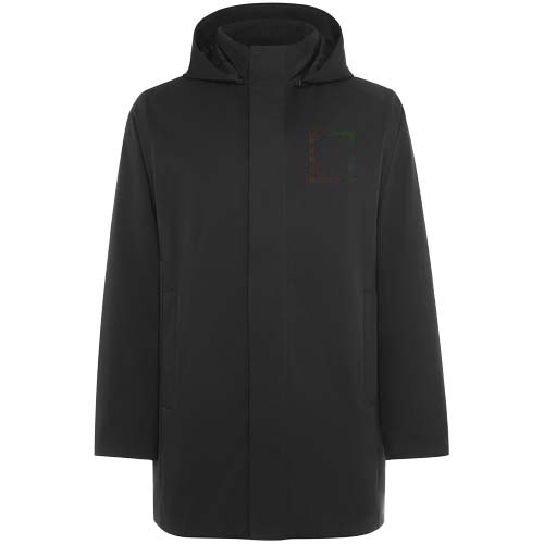 Unisex parka met gewatteerde kraag — drukvlak linker borst