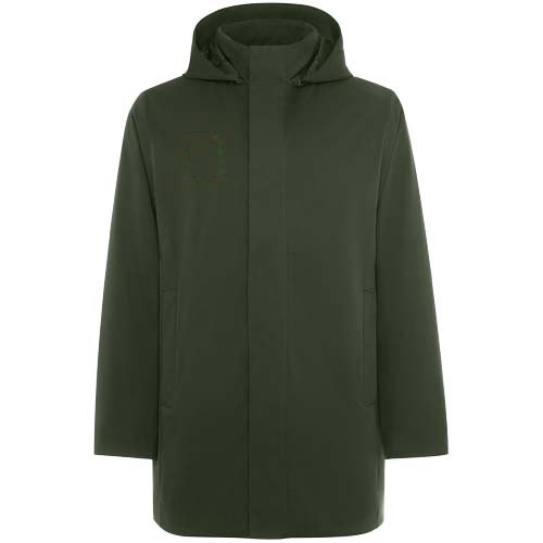 Unisex parka met gewatteerde kraag — drukvlak rechter borst