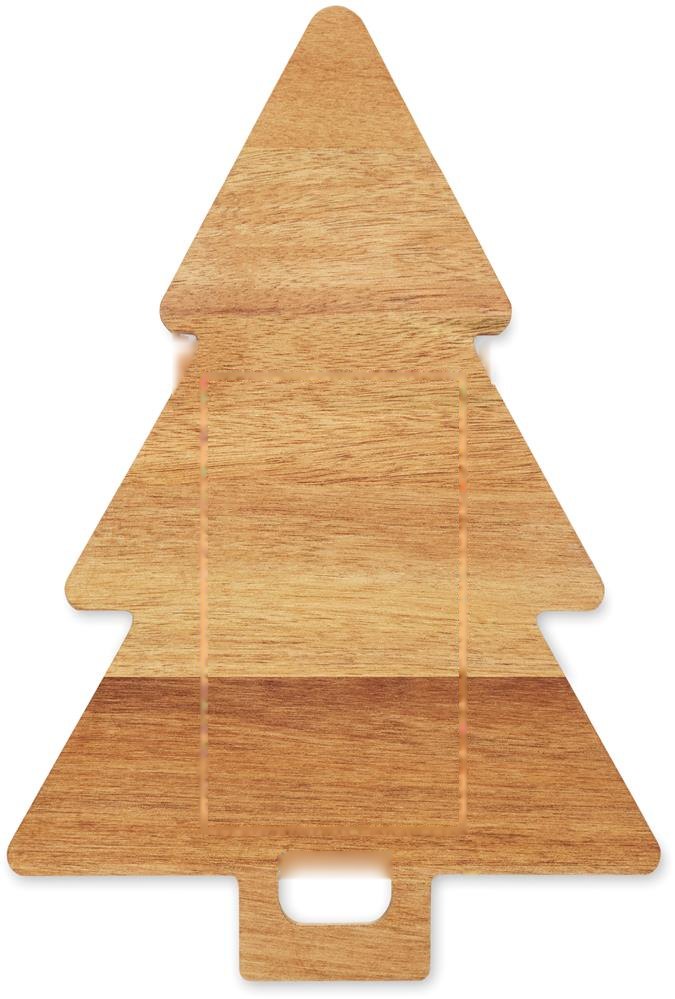 ARBETO - Acacia serveerplank kerstboom — drukvlak in het midden