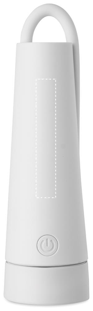 TORCHLAMP - 2-in-1 bureaulamp en zaklamp — drukvlak verticaal op de behuizing